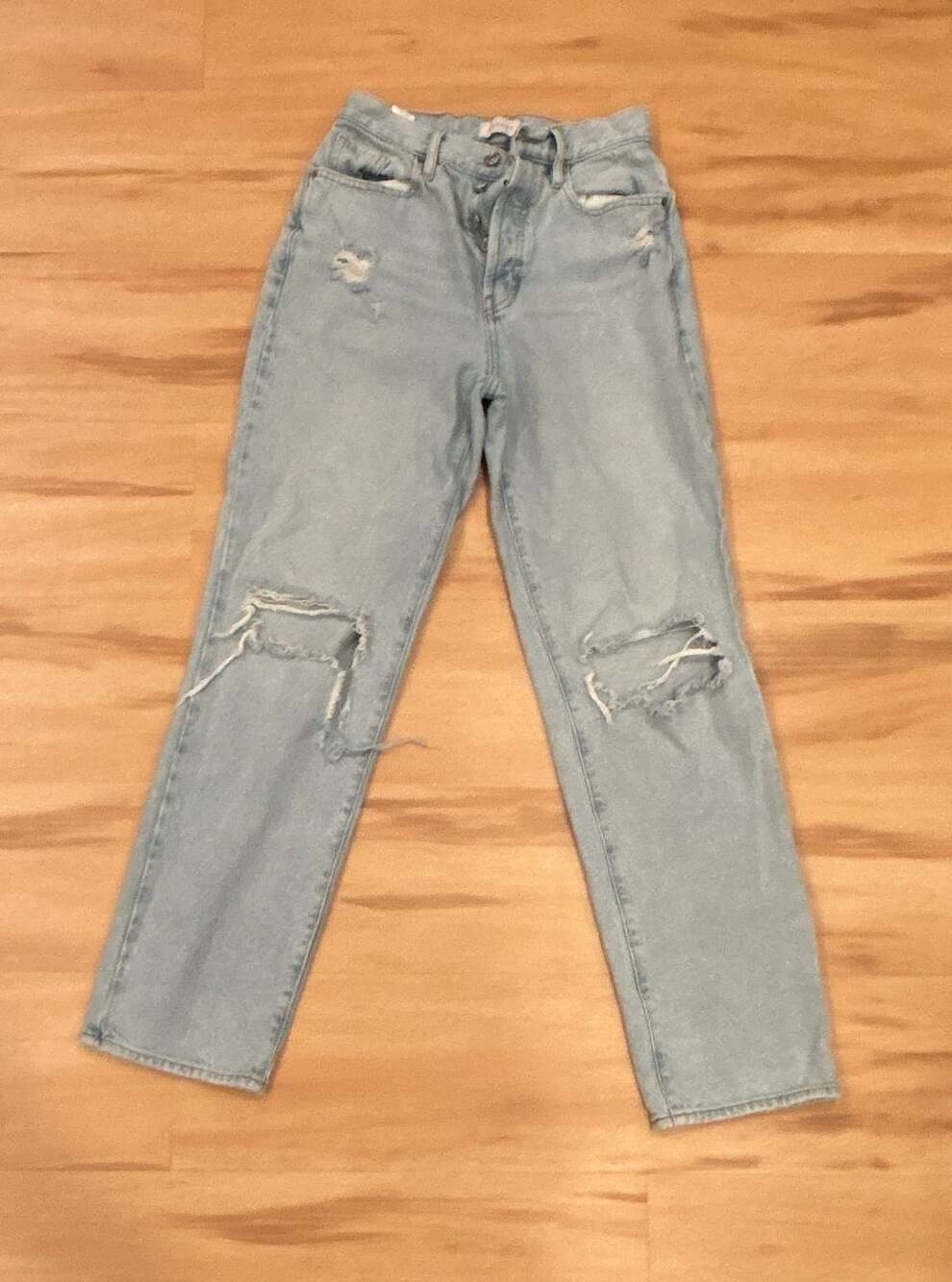 PacSun Dad Jean Size 25 Light Blue Distressed Straight Leg High Rise